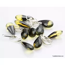 8 Faceted drops Baltic amber earrings