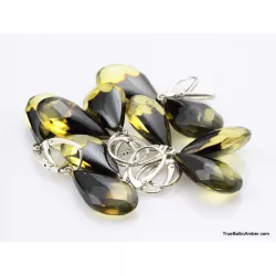 5 Faceted drops Baltic amber earrings