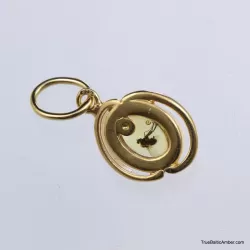 Gold Plated Baltic amber pendant with insect inclusion