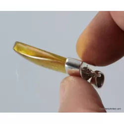 Baltic amber silver pendant w insect inclusion 7g