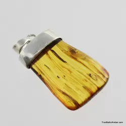 Baltic amber silver pendant w insect inclusion 10g
