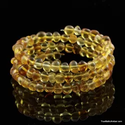 Honey BAROQUE beads Baltic amber Memory wire bracelet