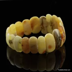 White pieces Baltic amber stretch bracelet