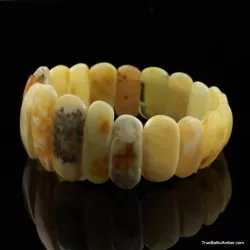 White pieces Baltic amber stretch bracelet