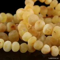 Raw Butter BAROQUE beads Baltic amber bracelet 7in