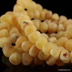 Raw Butter BAROQUE beads Baltic amber bracelet 7in
