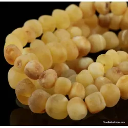 Raw Butter BAROQUE beads Baltic amber bracelet 7in