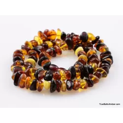 Multi glossy nuggets Baltic amber necklace