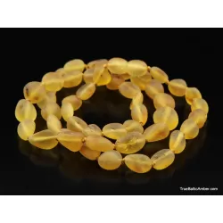 Honey Raw BEANS Baltic amber knotted necklace 19in
