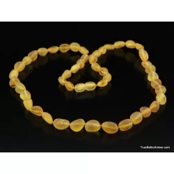 Honey Raw BEANS Baltic amber knotted necklace 19in