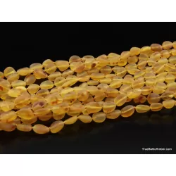 Honey Raw BEANS Baltic amber knotted necklace 19in