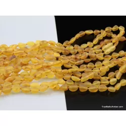 Honey Raw BEANS Baltic amber knotted necklace 19in