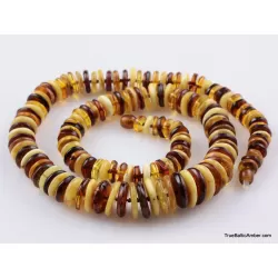 Multi BUTTONS Baltic amber necklace 24in