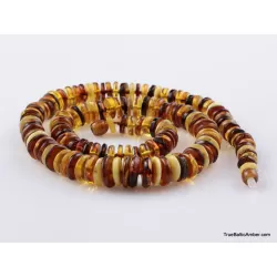 Multi BUTTONS Baltic amber necklace 22in