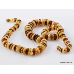 Multi BUTTONS Baltic amber necklace 25in