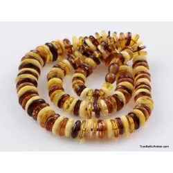 Multi BUTTONS Baltic amber necklace 25in