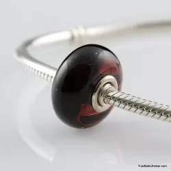 Cherry Baltic amber PANDORA style bead