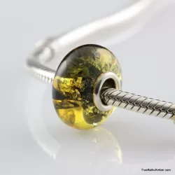 Green Baltic amber PANDORA style bead