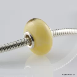 Butter Baltic amber PANDORA style bead