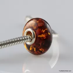 Cognac Baltic amber PANDORA style bead