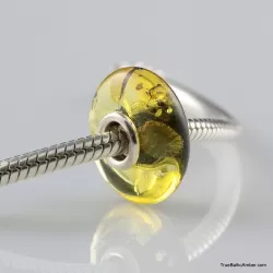 Green Baltic amber PANDORA style bead