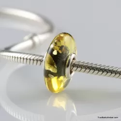 Green Baltic amber PANDORA style bead