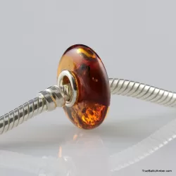 Cognac Baltic amber PANDORA style bead