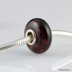 Cherry Baltic amber PANDORA style bead