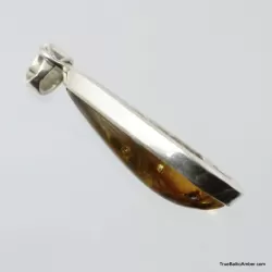 Baltic amber silver pendant w insect inclusion 4g