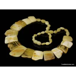 Butter pieces Baltic amber choker 18in