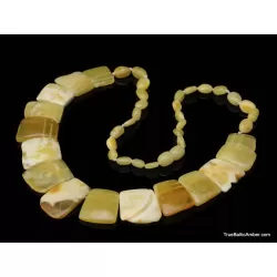 Butter pieces Baltic amber choker 18in