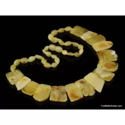 Butter pieces Baltic amber choker 18in