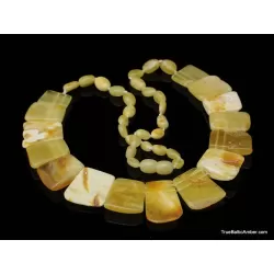 Butter pieces Baltic amber choker 18in
