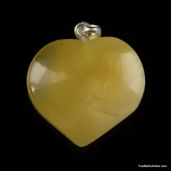 Butter Baltic amber HEART shape pendant
