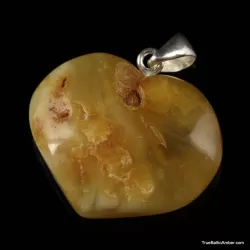 Butter Baltic amber HEART shape pendant