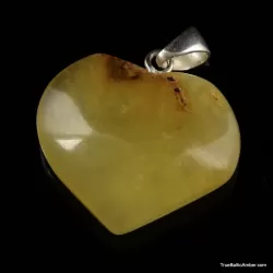 Butter Baltic amber HEART shape pendant