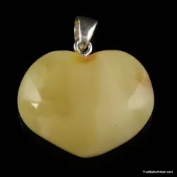 Butter Baltic amber HEART shape pendant