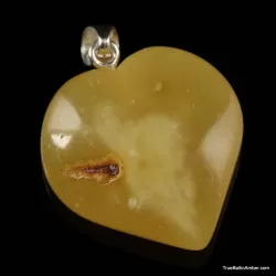 Butter Baltic amber HEART shape pendant