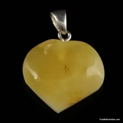 Butter Baltic amber HEART shape pendant