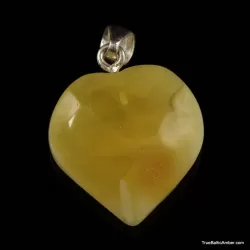 Butter Baltic amber HEART shape pendant