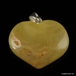 Butter Baltic amber HEART shape pendant
