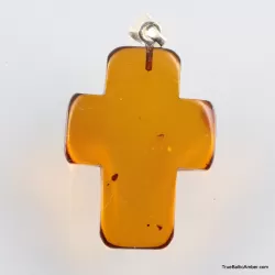 Cross shape Baltic amber pendant
