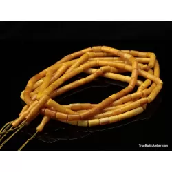 6 CYLINDER Islamic 33 Baltic amber prayer ANTIQUE beads