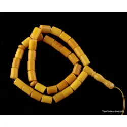 Islamic 33 CYLINDER Baltic amber prayer ANTIQUE beads