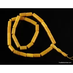 Islamic 33 CYLINDER Baltic amber prayer ANTIQUE beads