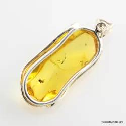 Baltic amber silver pendant w insect inclusion 9g