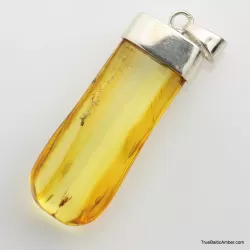 Baltic amber silver pendant w insect inclusion 8g