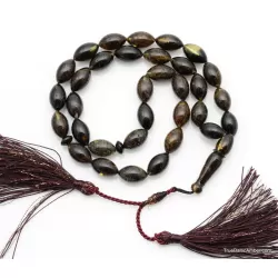 Large Islamic 33 Prayer Dark OLIVE Baltic amber beads rosary