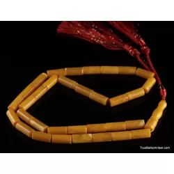 Islamic 33 CYLINDER Baltic amber prayer ANTIQUE beads