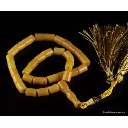 Islamic 33 CYLINDER Baltic amber prayer ANTIQUE beads